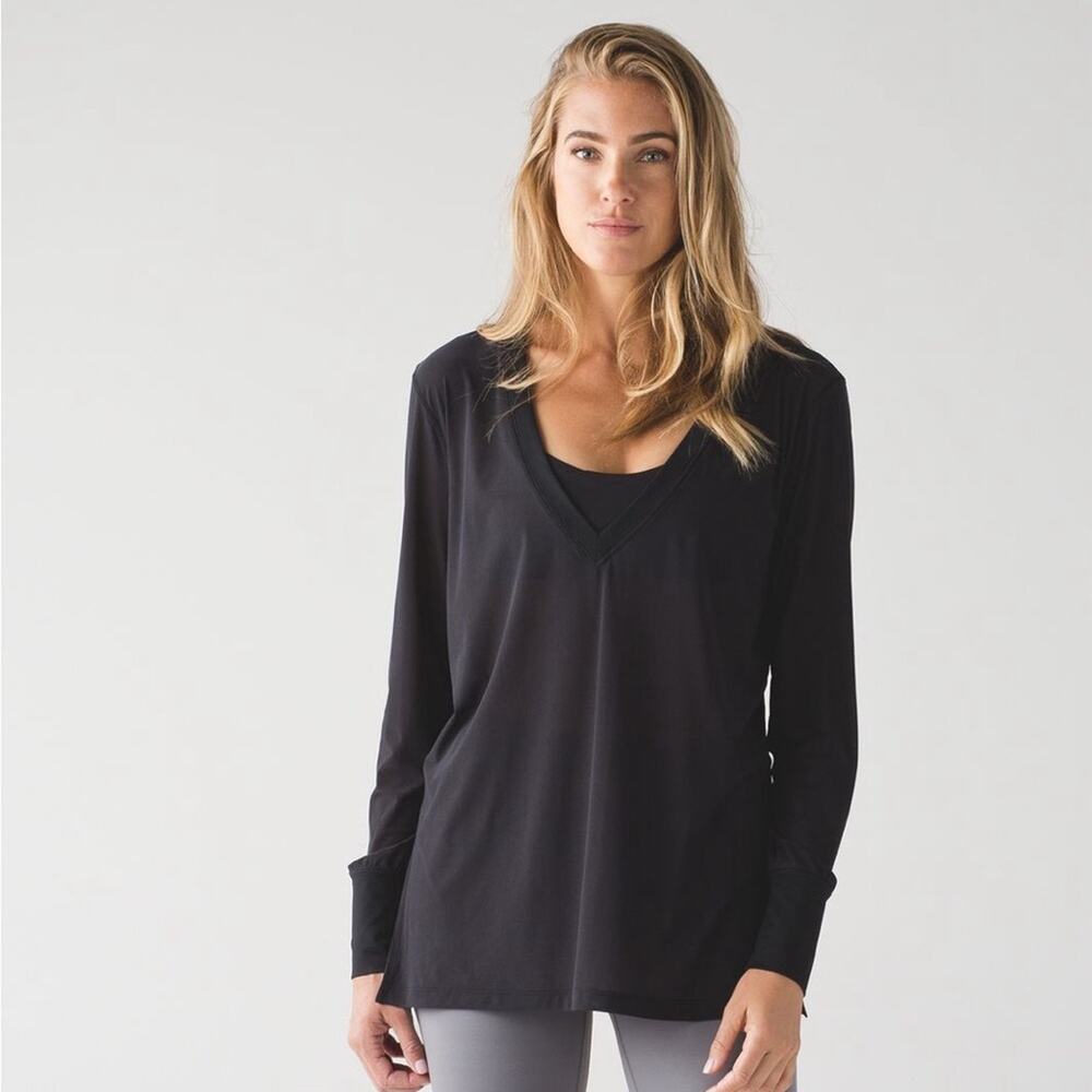 Lululemon Get Low Long Sleeve Top Black